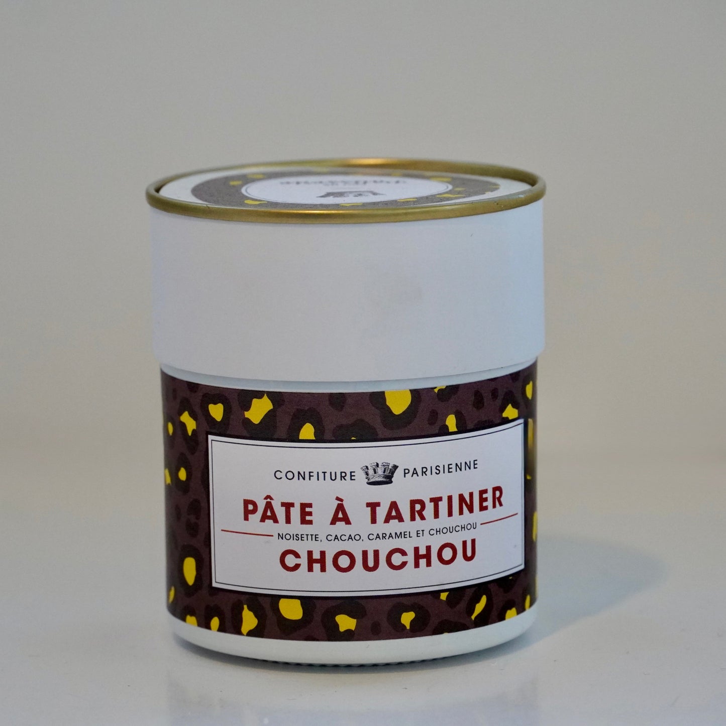 Jar of Pâçe à Tartiner Chouchou on a white background