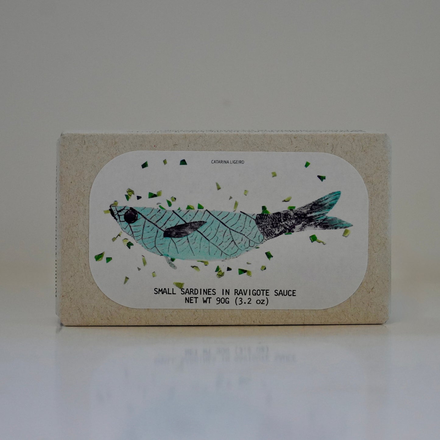 tinned fish with an illustration on a white background