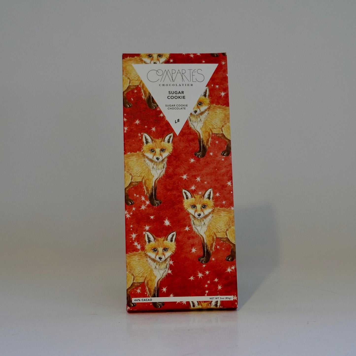 Box with fox design on a white background