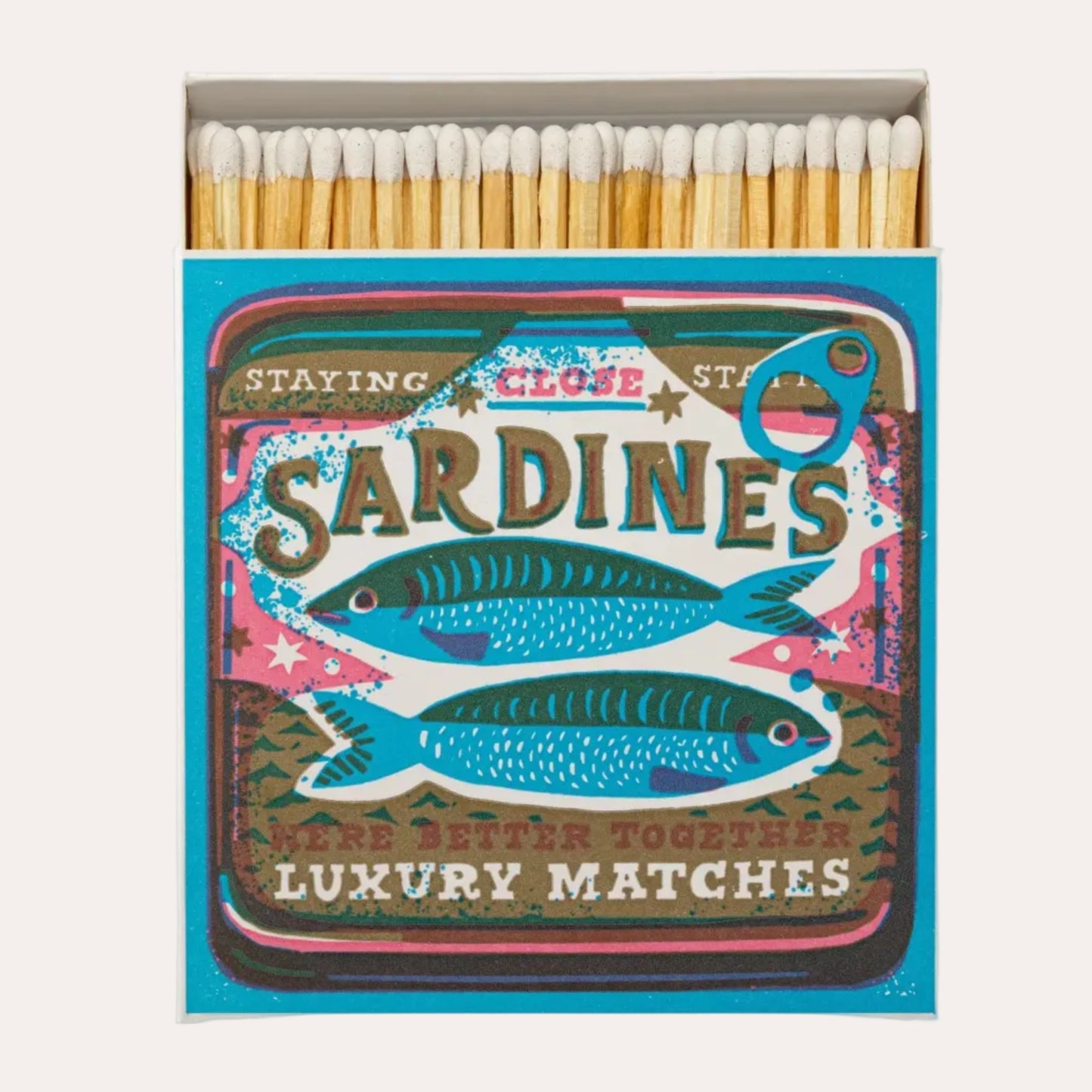 Matchbox with sardine design and matches inside
Cork Market & The Candy Castle
Ships nationwide