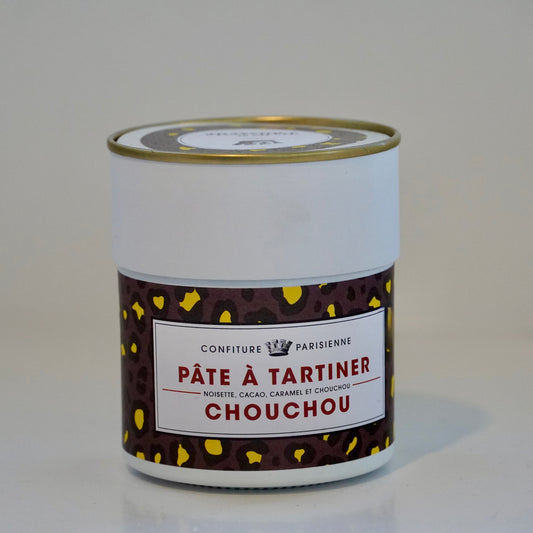 Jar of Pâçe à Tartiner Chouchou on a white background