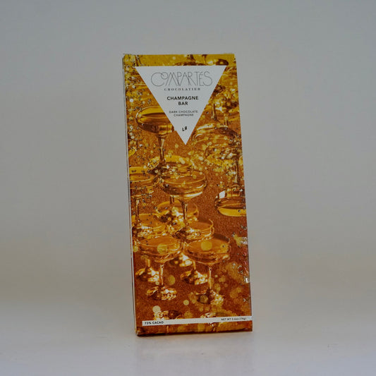 Chocolate bar packaging with gold foil design on a white background
