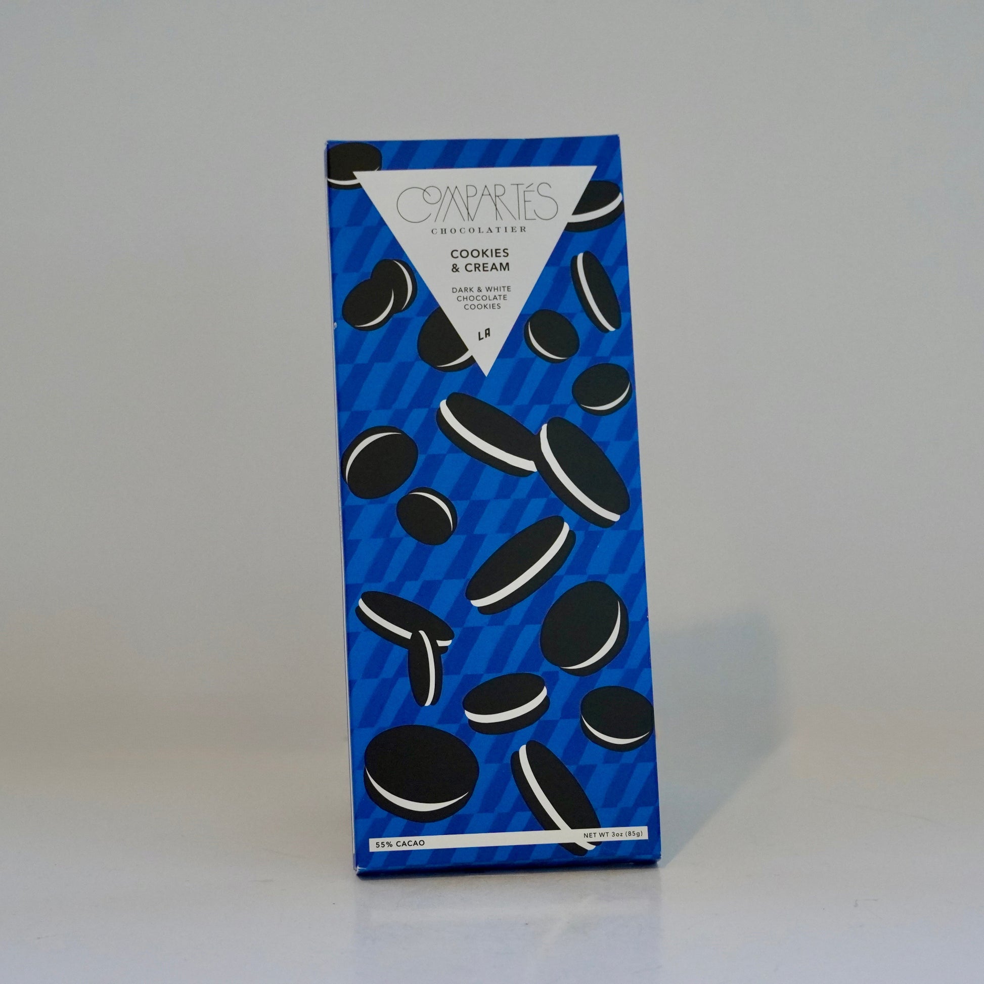 Blue packaging of Oreo cookies with visible branding on a white background
