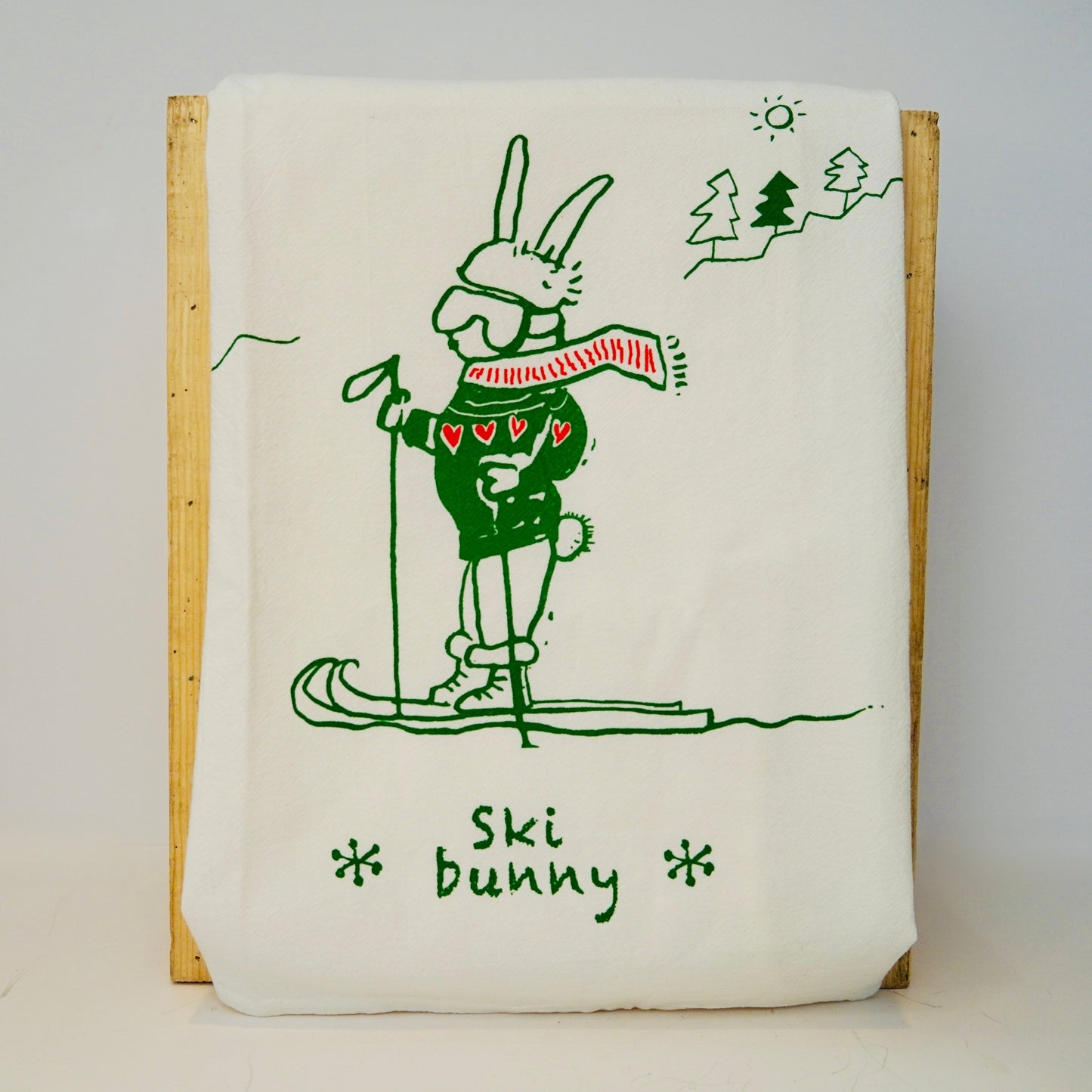 Wink - Ski Bunny Tea Towel