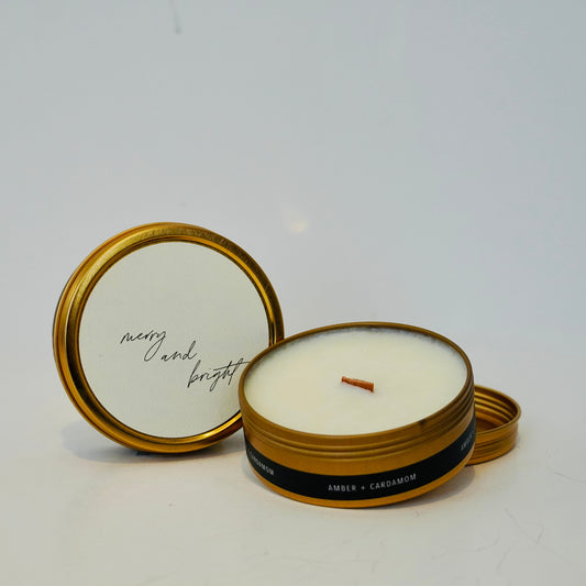 Simply Curated - Amber & Cardamom Travel Candle