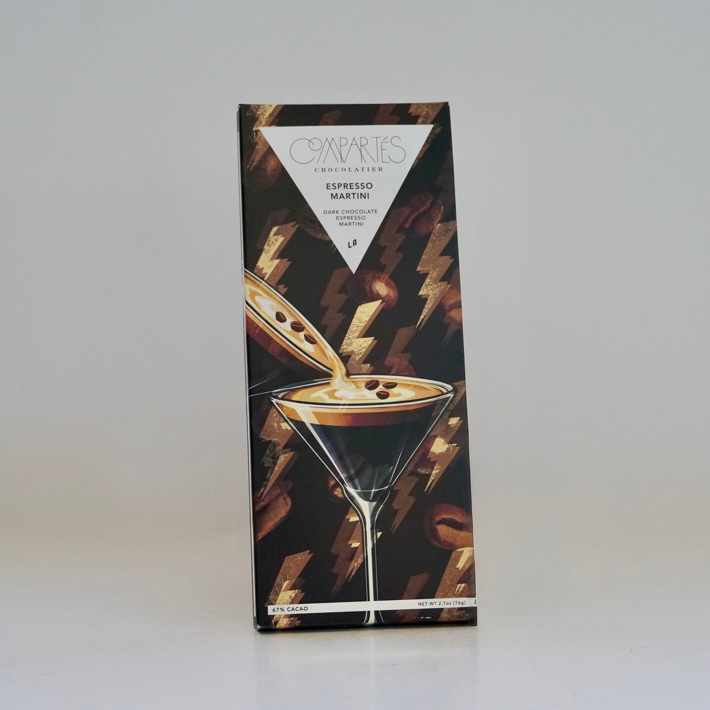 Compartes Espresso Martini chocolate bar packaging on a white background