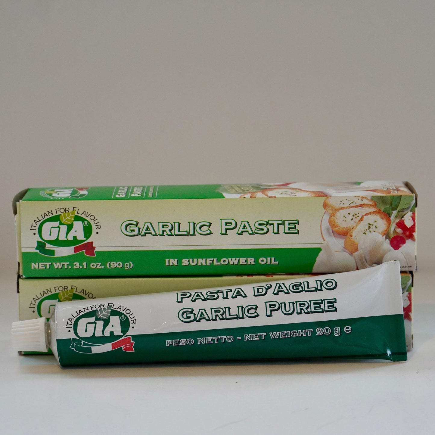 Tube of garlic paste