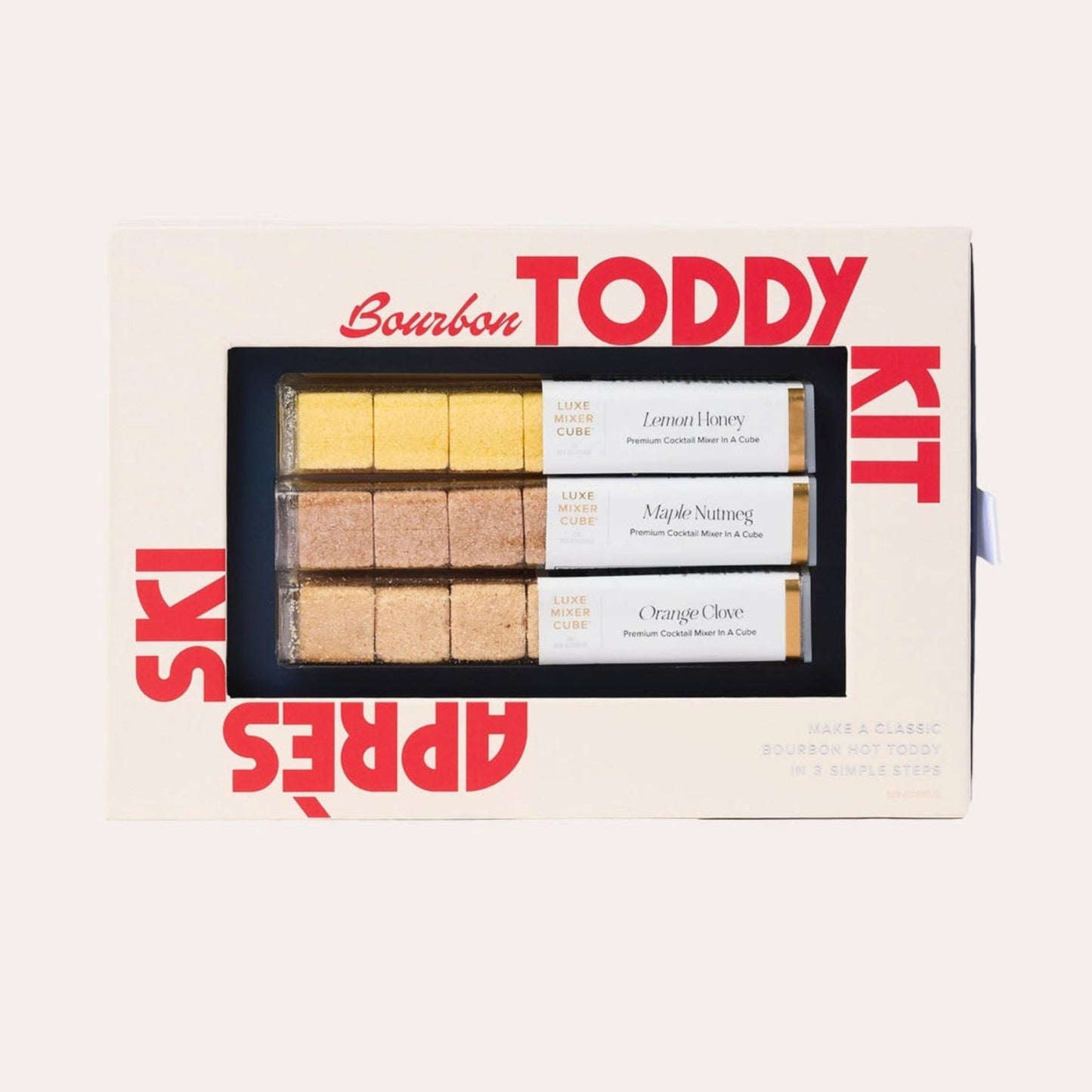 Box of Bourbon Toddy Kit with red and black text on a white background