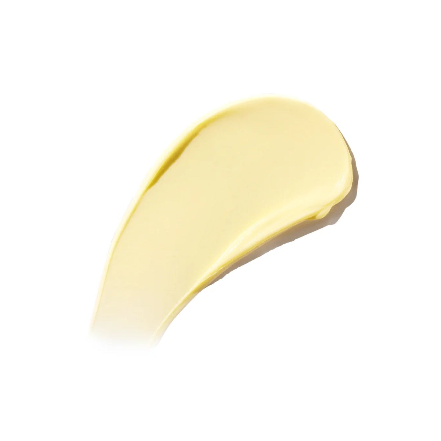 Yellow cream swatch on a white background