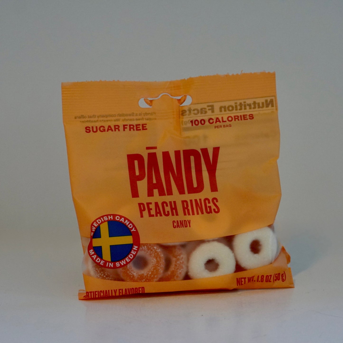 Pandy Peach Rings packaging on a white background