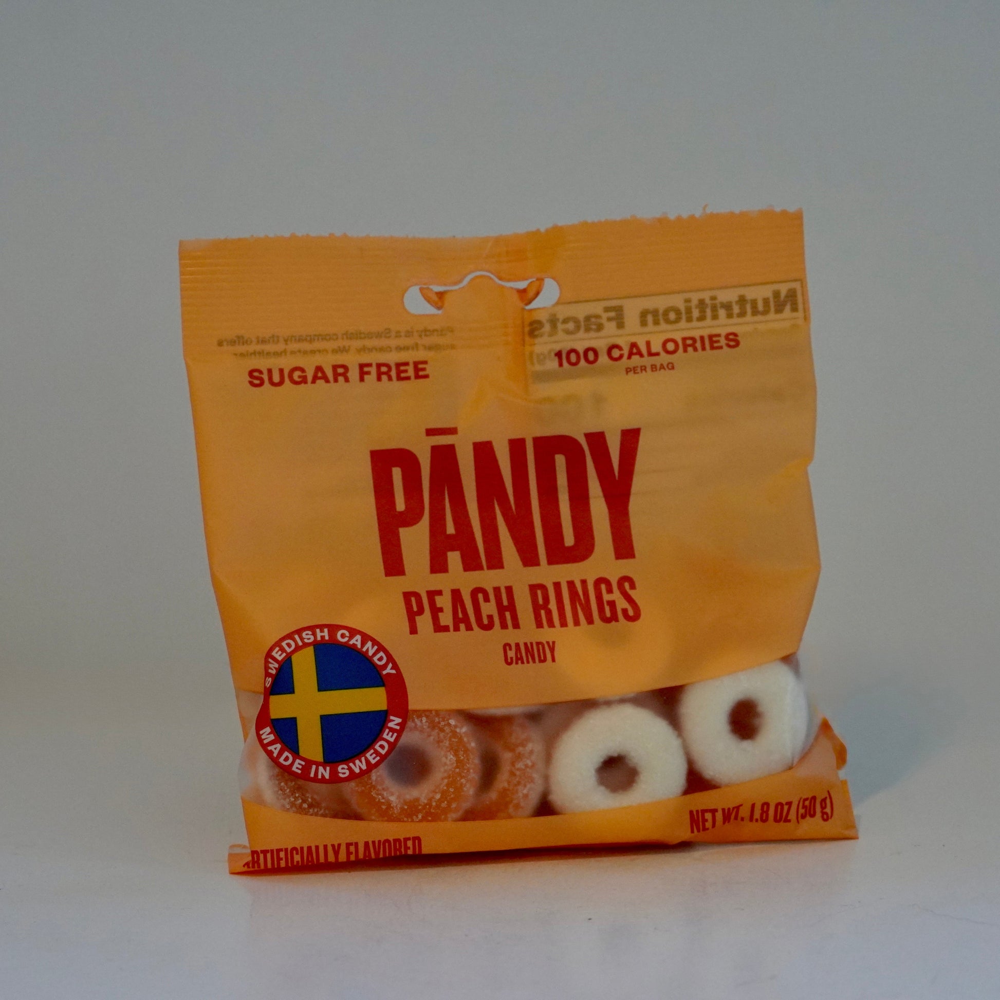Pandy Peach Rings packaging on a white background