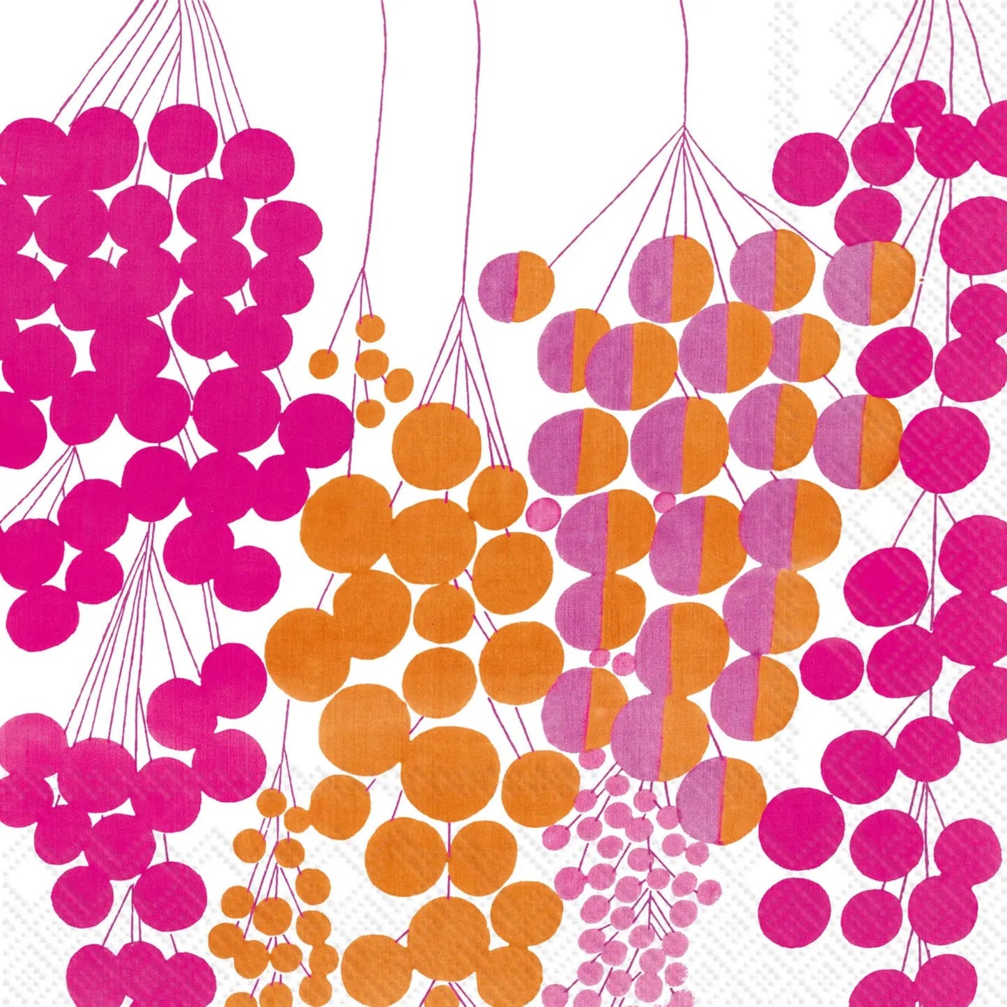 Pattern of pink and orange circles on a white background