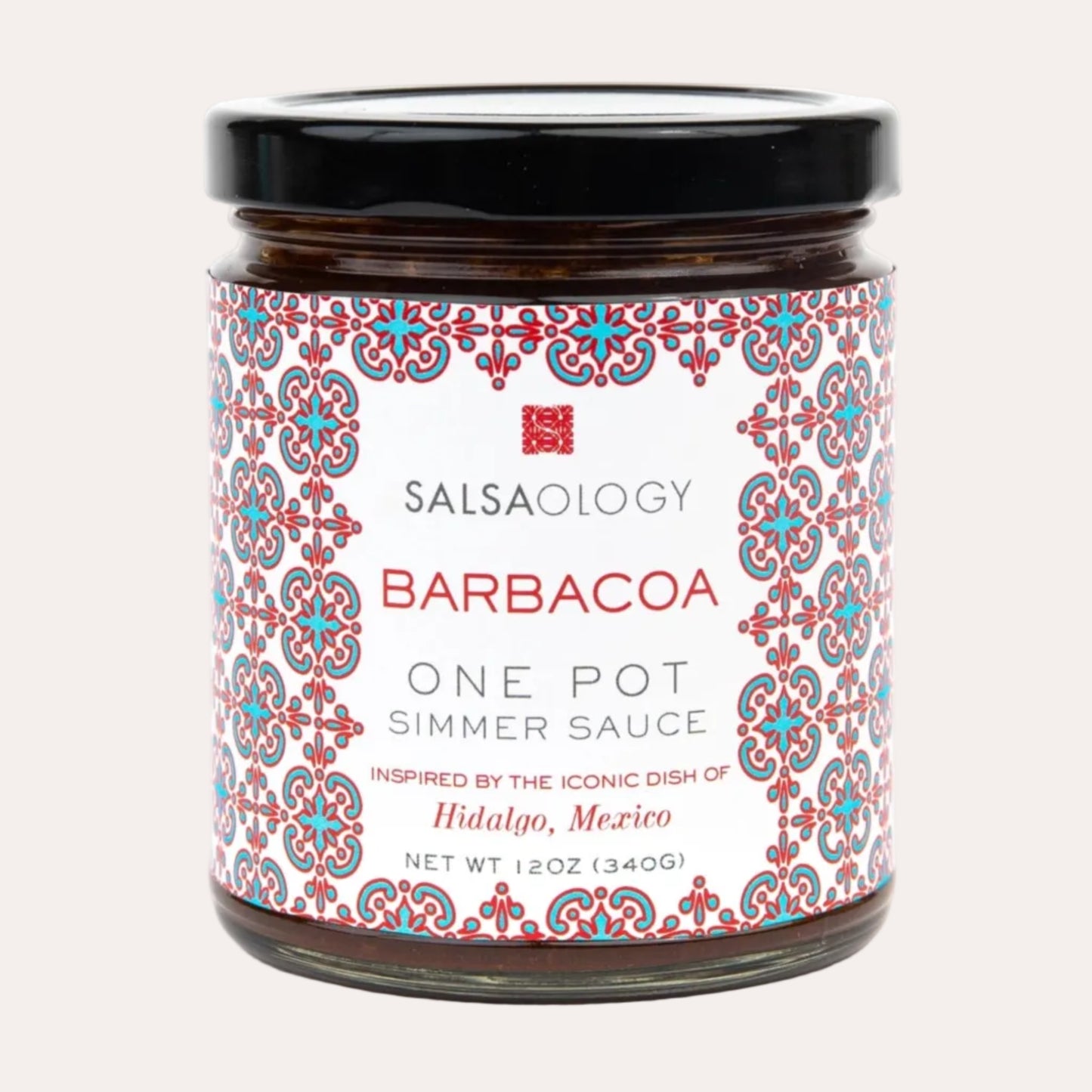 Jar of Salsaology Barbacoa One Pot Sauce on a white background