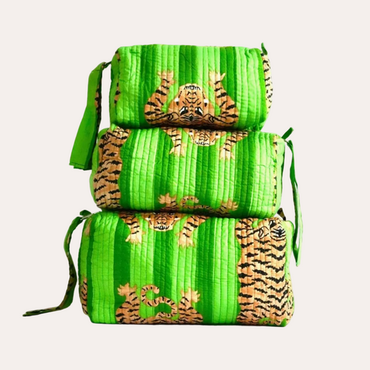 Sorella Sol - Green Tiger Cosmetic Bags (set of 3)