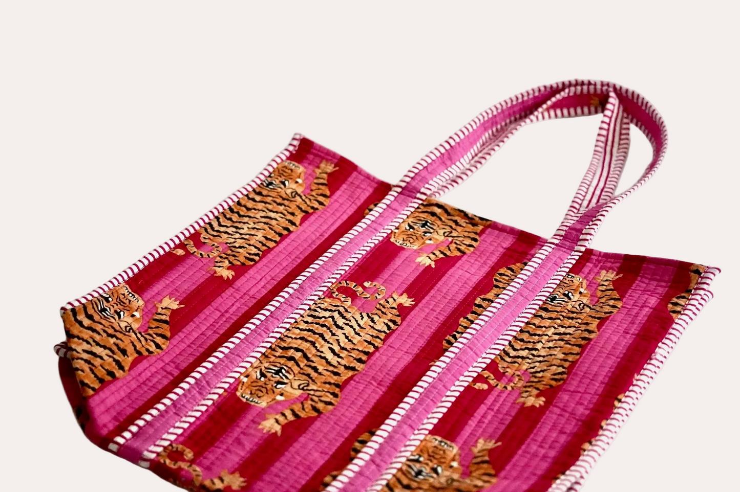 Sorella Sol - Large Pink Tiger Tote Bag