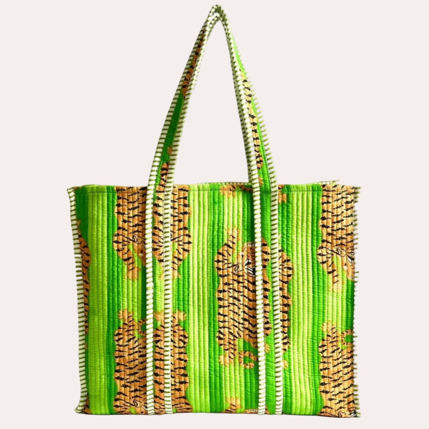 Sorella Sol - Large Green Tiger Tote Bag