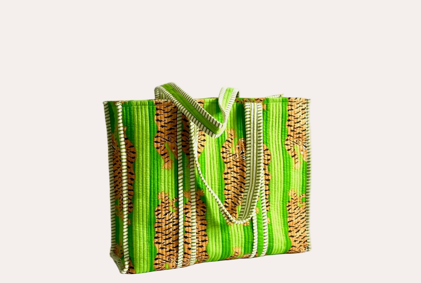 Sorella Sol - Large Green Tiger Tote Bag