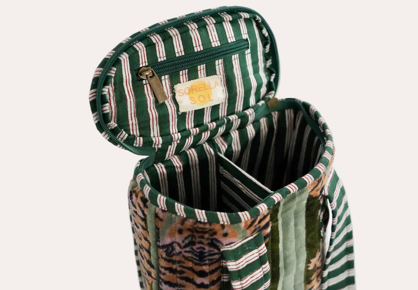 Sorella Sol - Dark Green Velvet Wine Bag