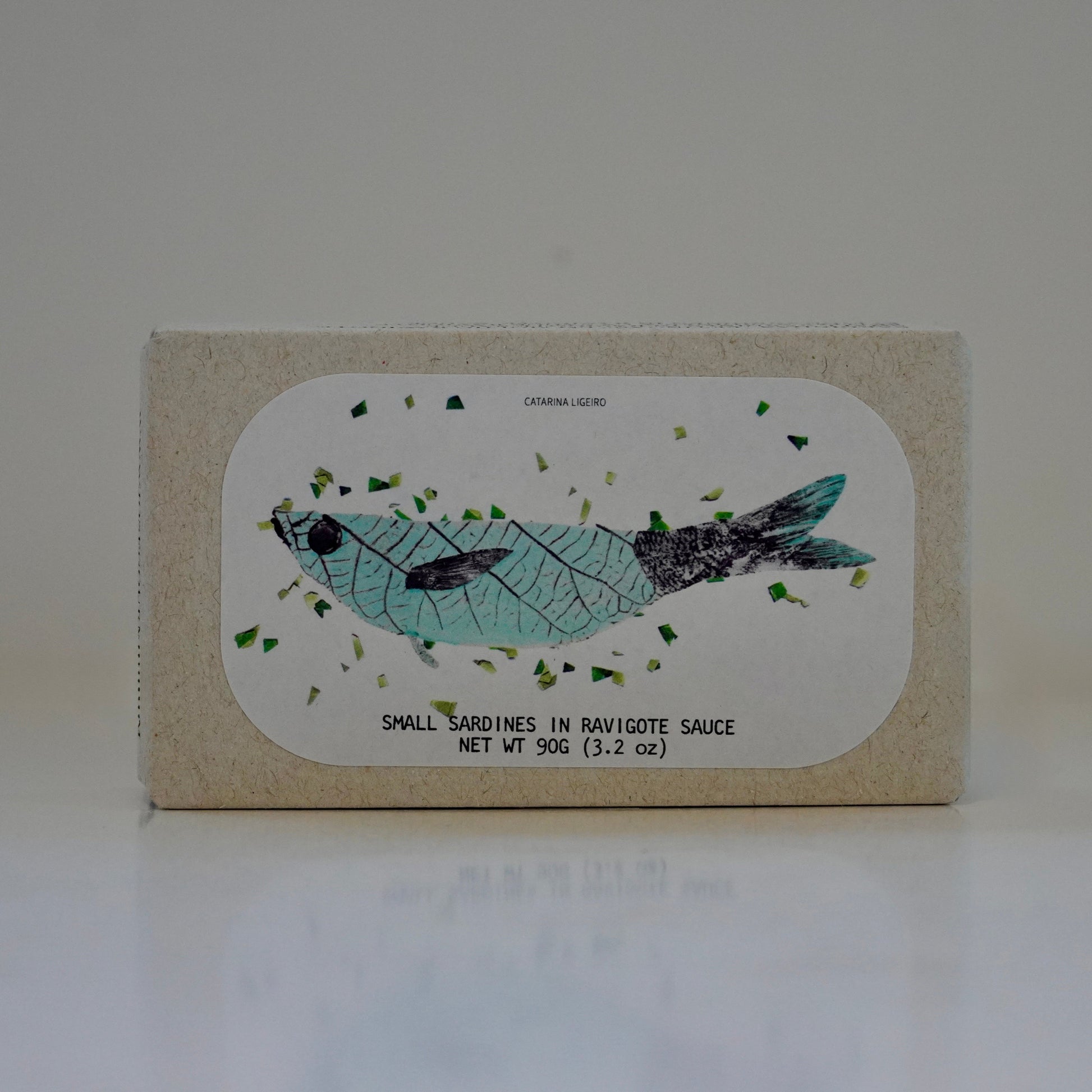 tinned fish with an illustration on a white background