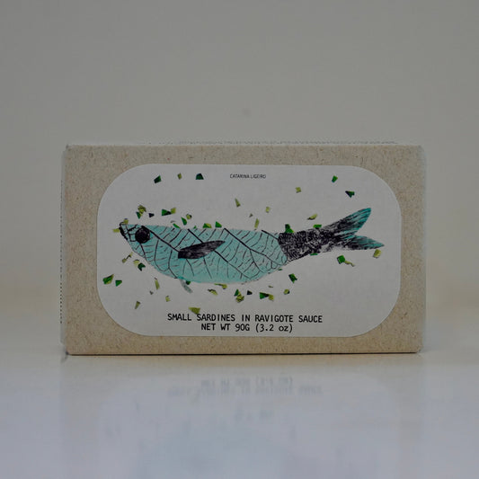 tinned fish with an illustration on a white background
