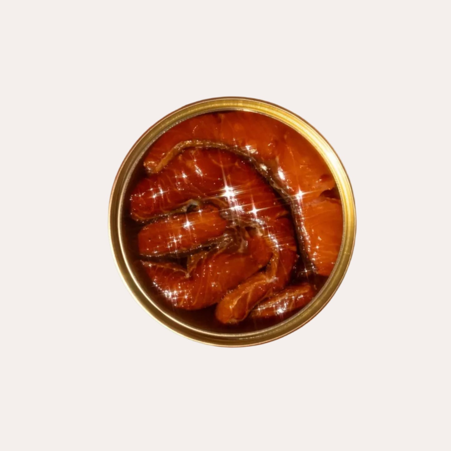 Canned food with a red background