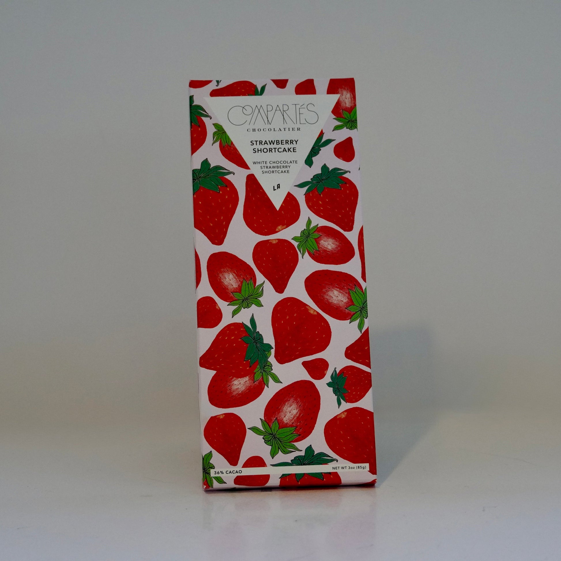 Box with strawberry pattern on a white background