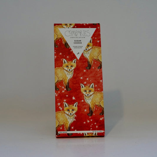 Box with fox design on a white background