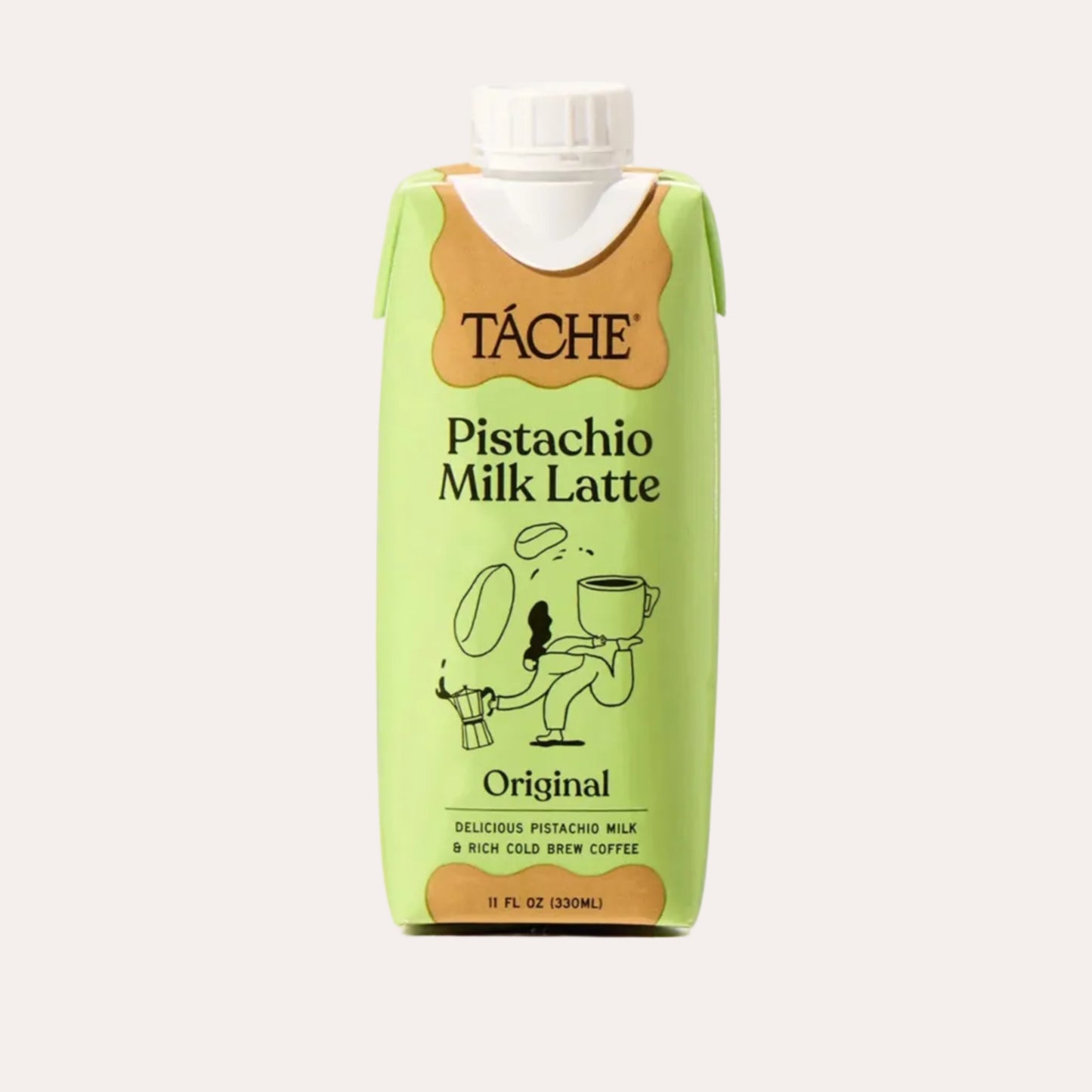 Táche Pistachio Milk Latte carton on a white background