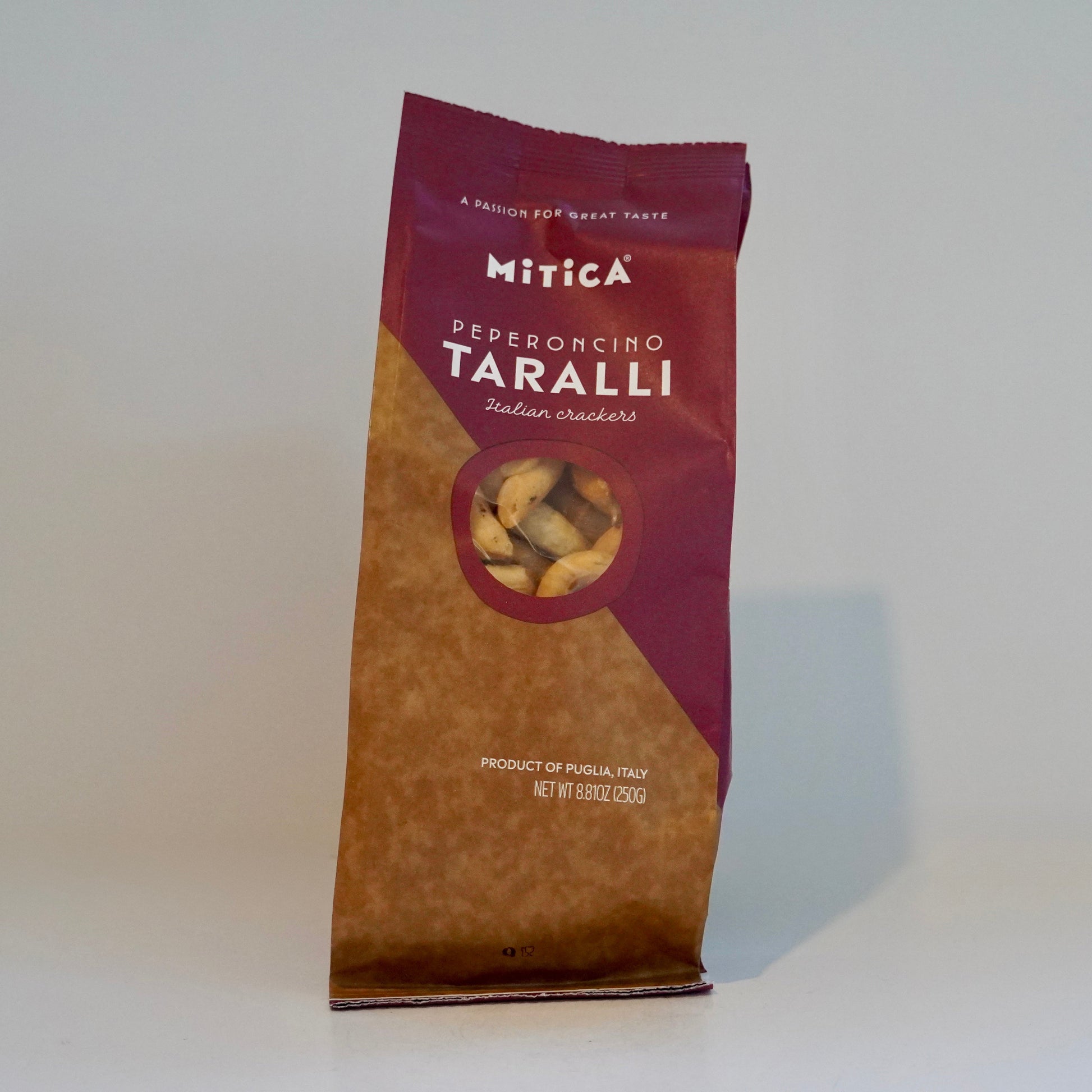 Mitica Pepperoncino Taralli snack package on a white background