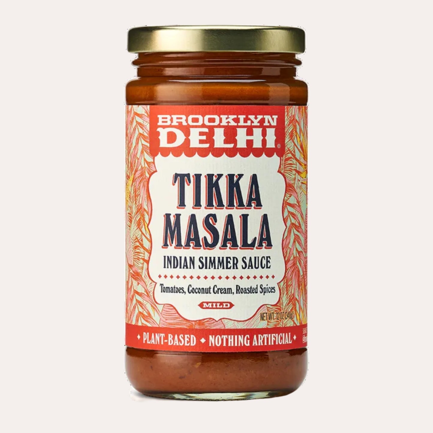 Jar of Brooklyn Delhi Tikka Masala Indian simmer sauce on a white background