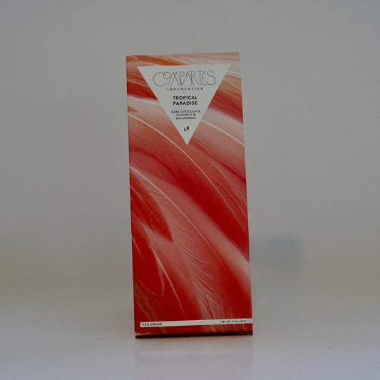 Red and white product packaging with a brand logo on a gray background