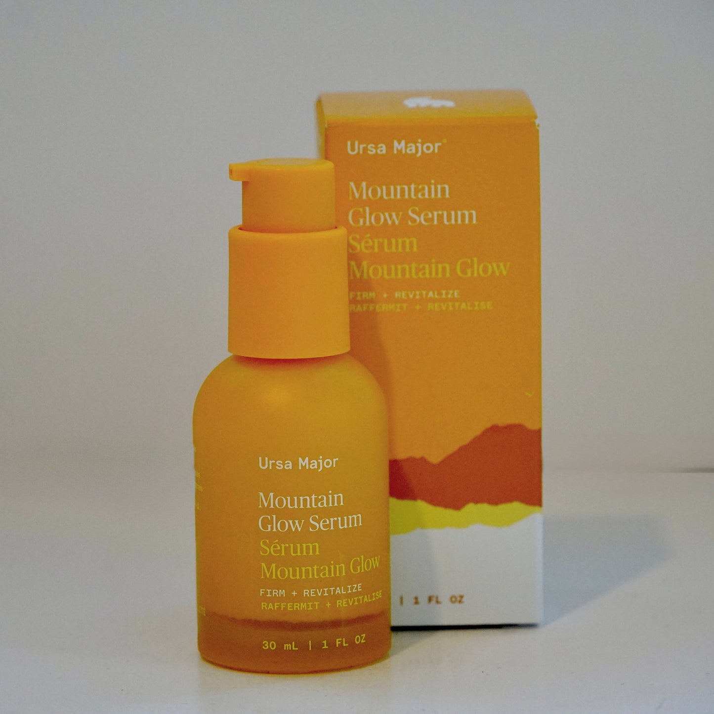 Ursa Major Mountain Glow Serum bottle and packaging on a white background