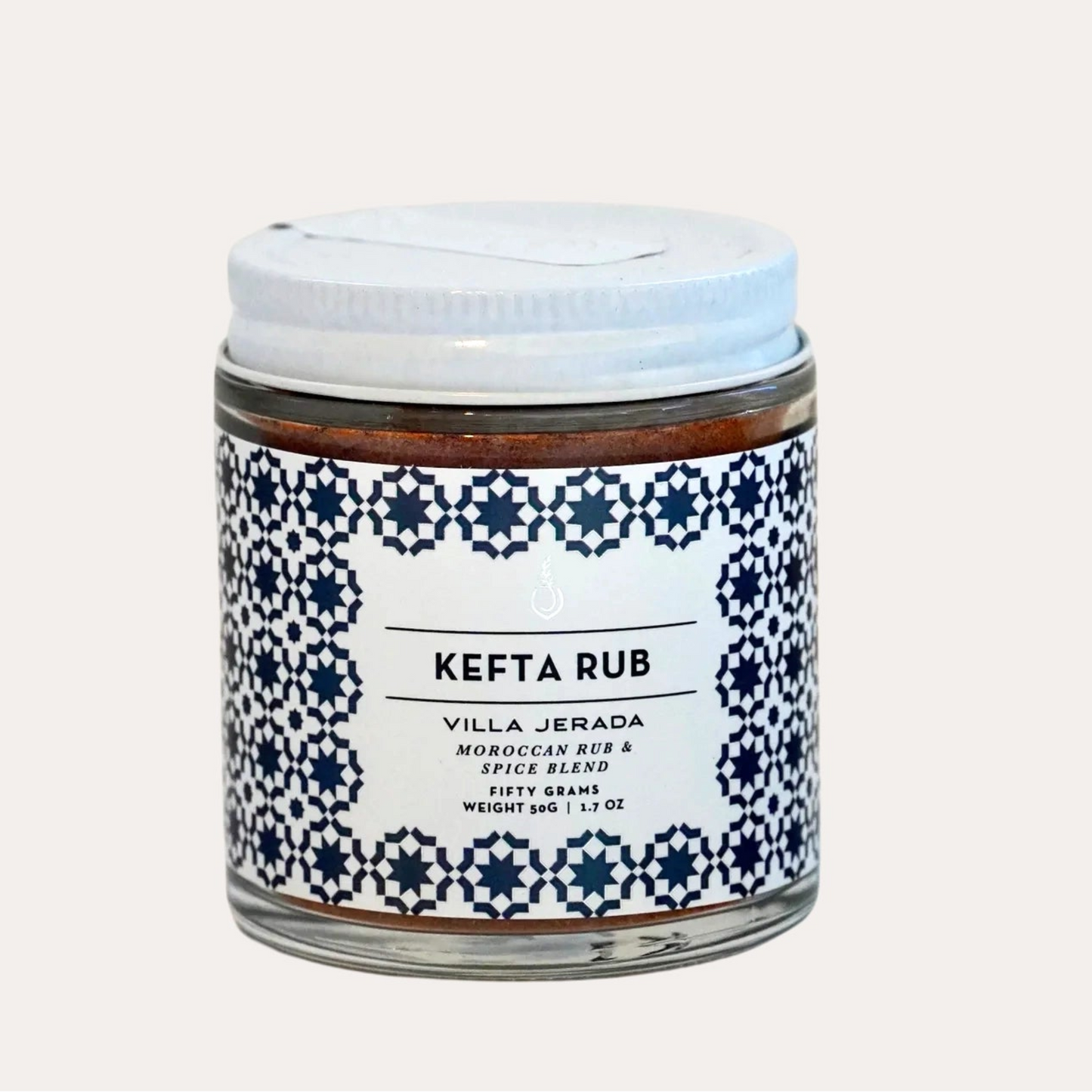 Jar of Villa Jerada Kefta Rub on a white background