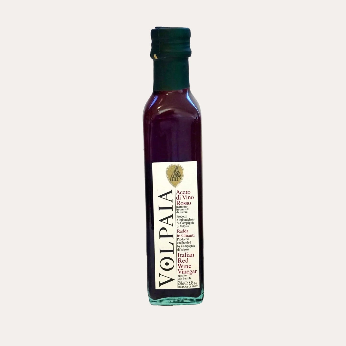 Bottle of Volpala Italian Red Wine Vinegar on a white background