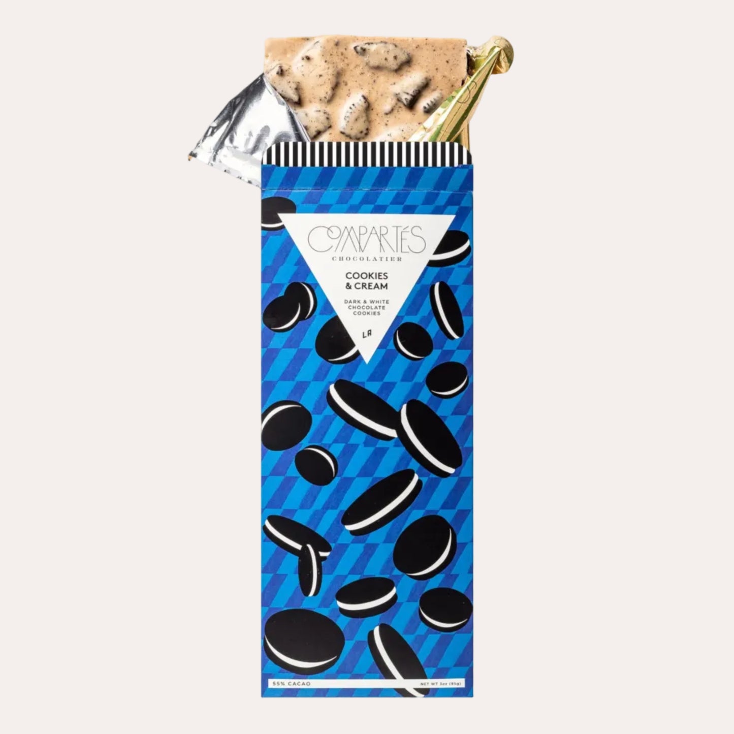 Pack of Oreo cookies with a blue packaging design on a white background