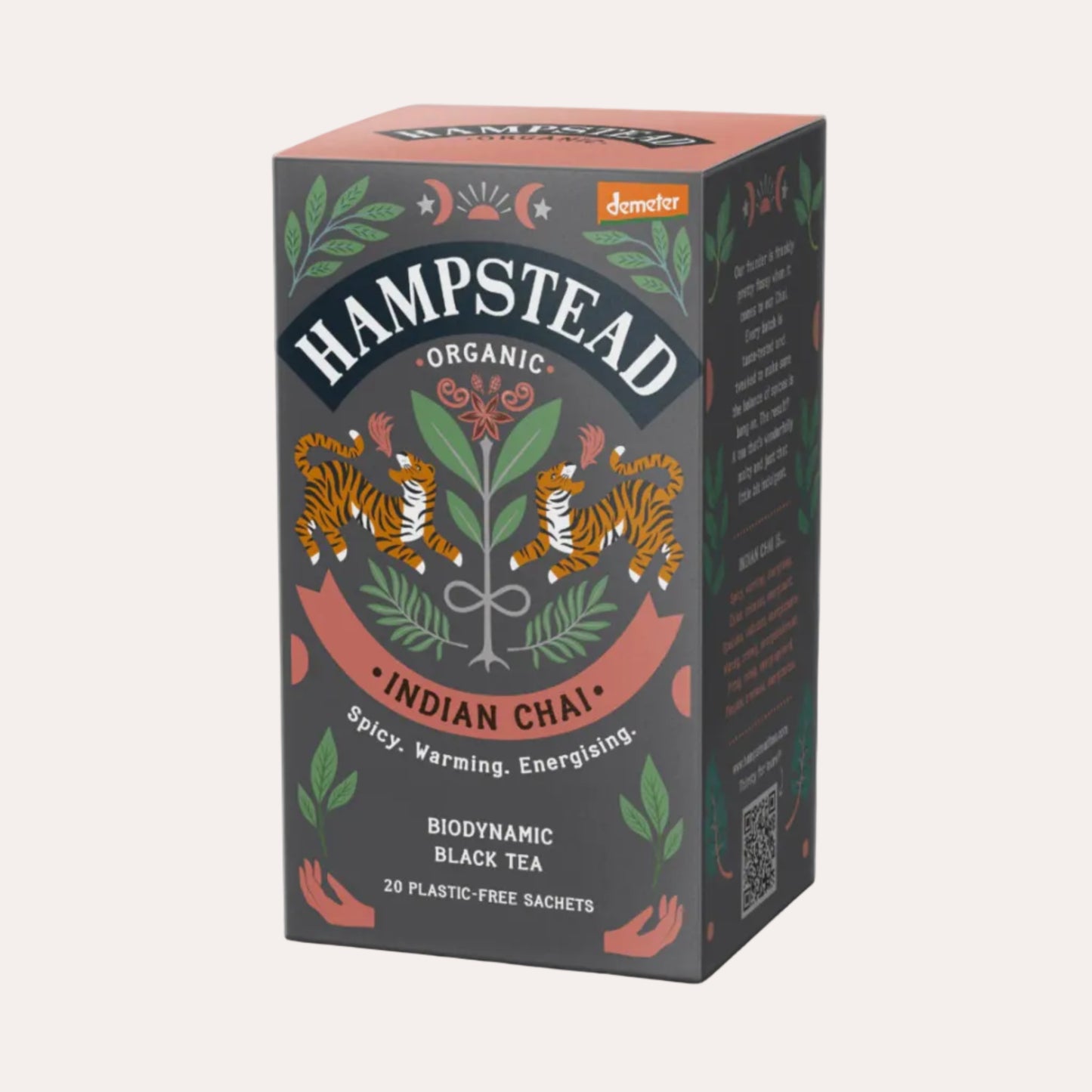 Hampstead Organic Indian Chai tea packaging on a white background